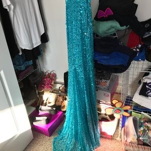 Adrianna Papell Tea Blue Sequin Gown, worn once.